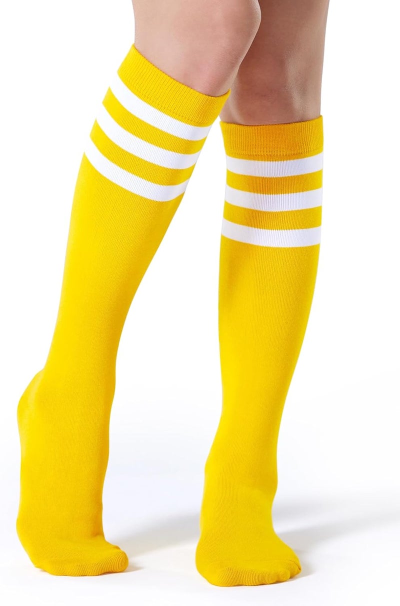 FITRELL Women's Knee High Socks Outdoor Sport Athletic Socks Casual Stripe Tube Socks 1-4 Pack - Image 1